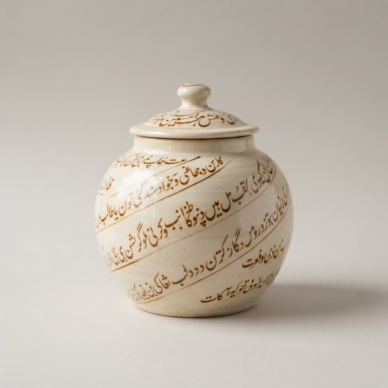 Ghazal Poetry Jar — hand-painted pottery by NAQSHÉ